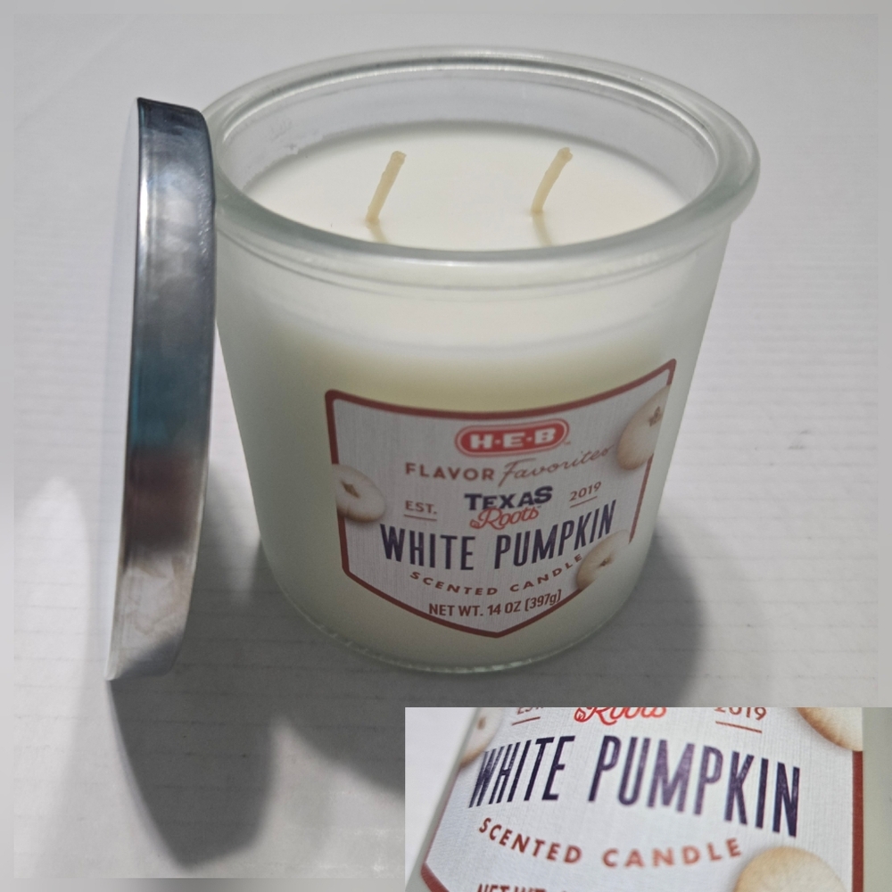 WHITE PUMPKIN 2 Wick Candle  NEW